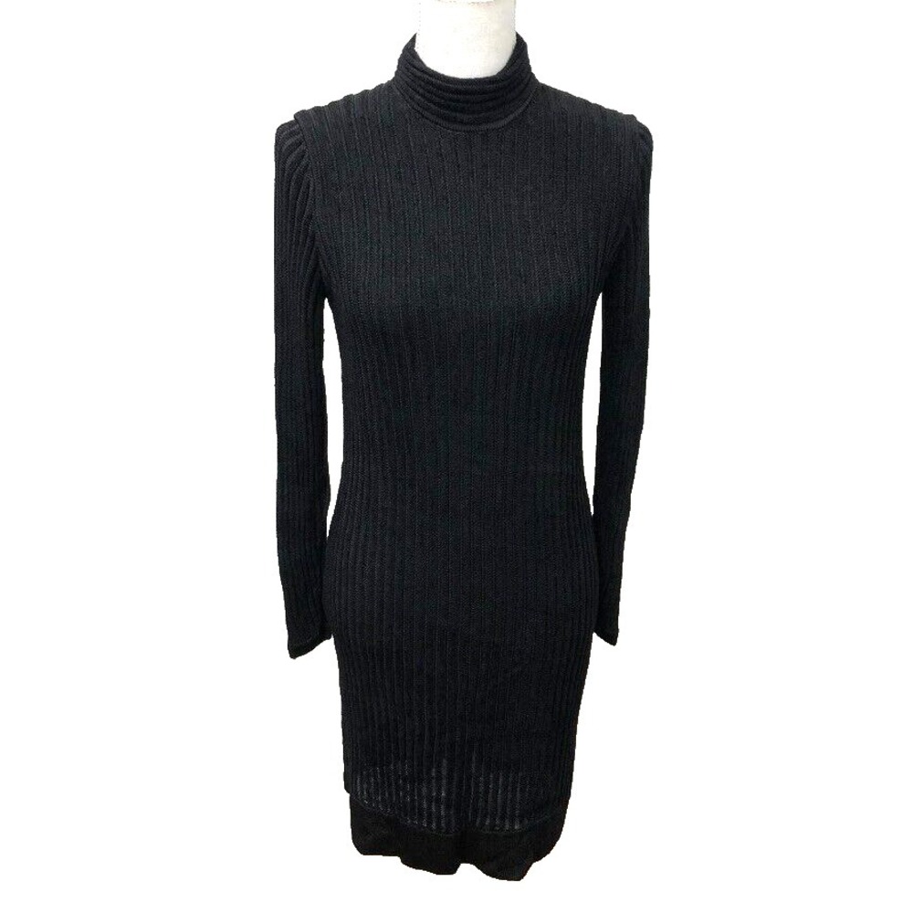 L'Agence Sweater‎ Dress Womens Small Black Luxury Timeless Business Career